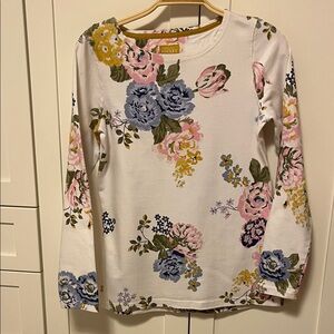 Joules Floral Long Sleeve Tee - White, Blue, Pink